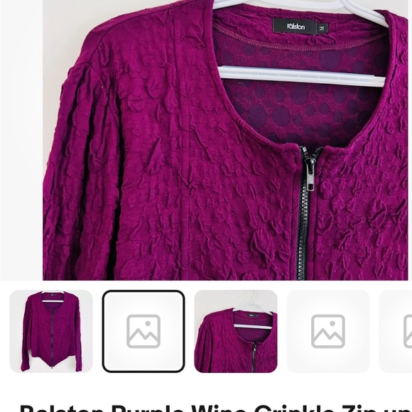 Ralston front zip purple top - Picture 2 of 3